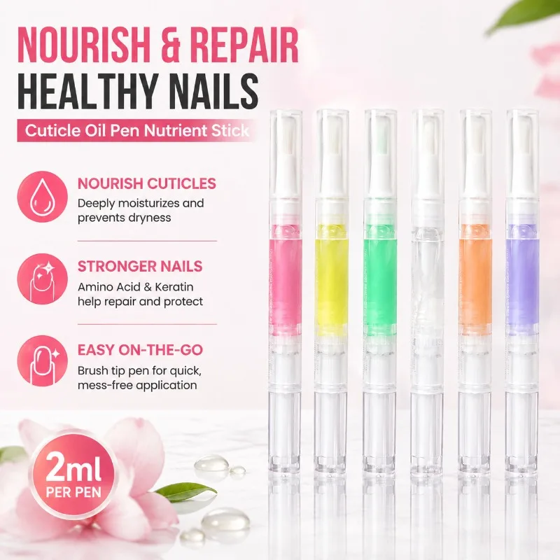 Nail Cuticle Oil Pen Nutrient Stick with Amino Acid & Keratin, Cuticle Nourishing Serum for Healthy Nails, 2ml Repairing