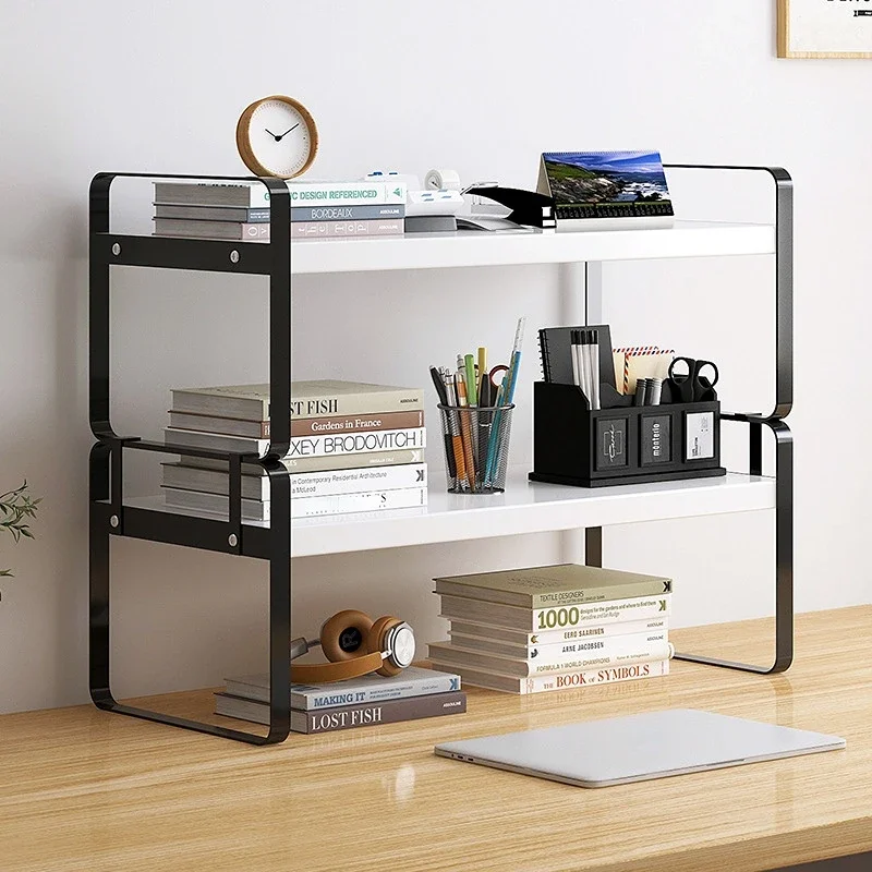 

Desktop Bookshelf Small Simple Bedroom Wrought Iron Shelf Office Shelf Table Storage Living Room Net Red Bookcase