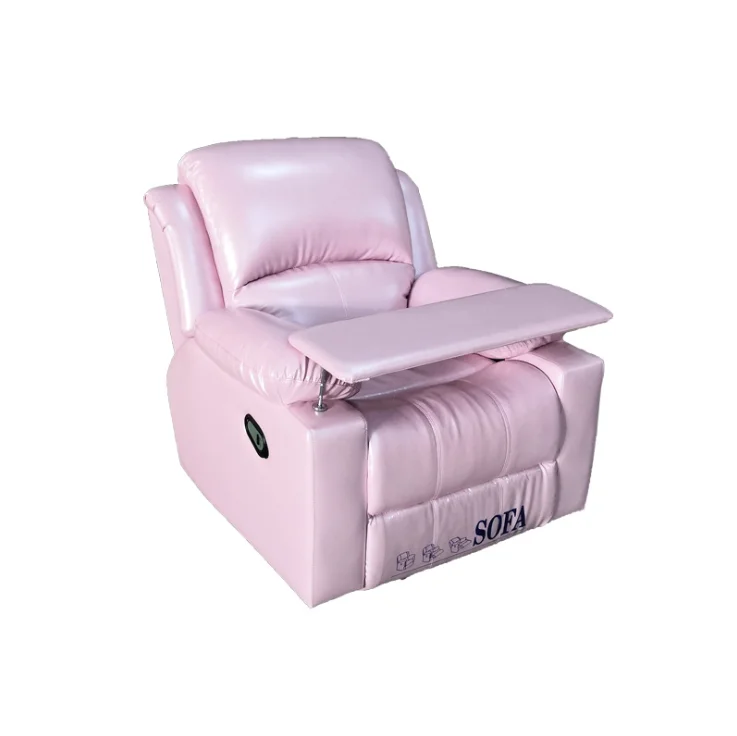 Pink Leather Recliner Chair Top Grain Electric Private Cinema Recliner Home Theater Sofa