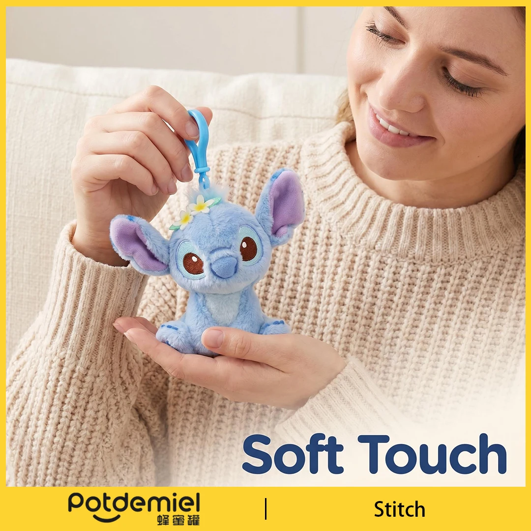 Potdemiel Disney Stitch Plush Keychain Soft Toy Handbag Pendant Anime Backpack Ornament Men Women Fans Kids Gift Collectible view 5