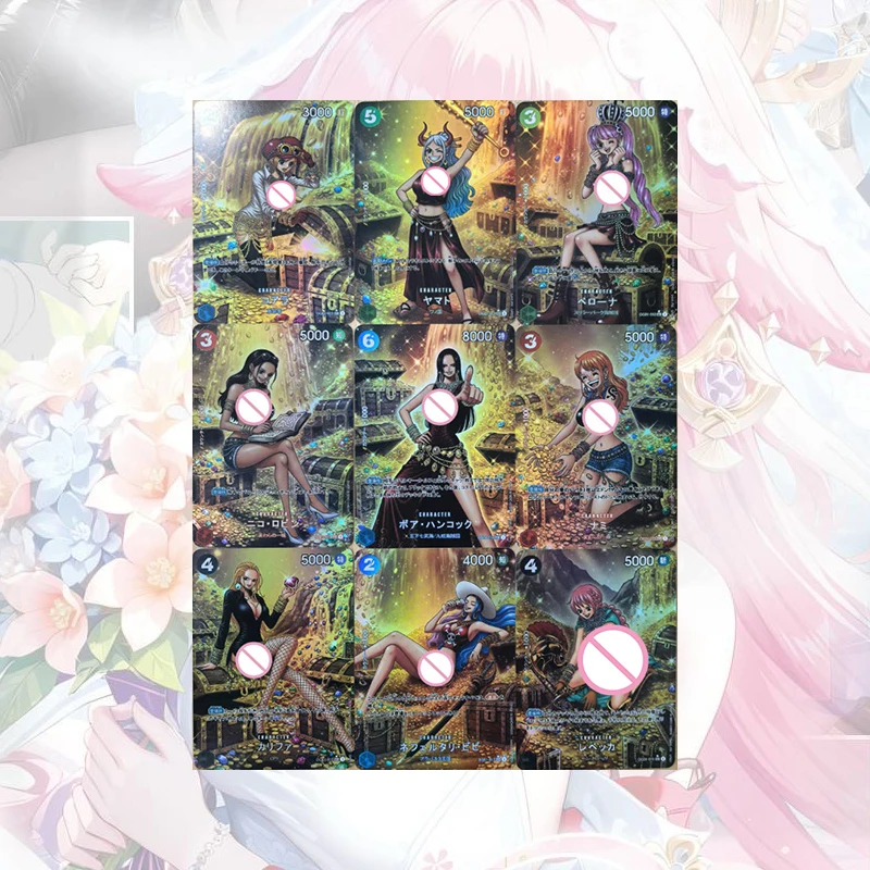 Anime One Piece Diy Homemade Color Flash Cards Nico Robin Boa Hancock Nami Nefertari D Vivi Yamato Uta Collectible Cards view 5