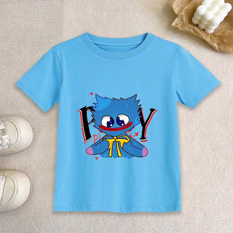 Game Pop-py Playing Time Children T Shirt W-Huggy Girl Boy Short Sleeve Tee Shirt Cartoon Baby Clothes Kids Summer Cotton Tops