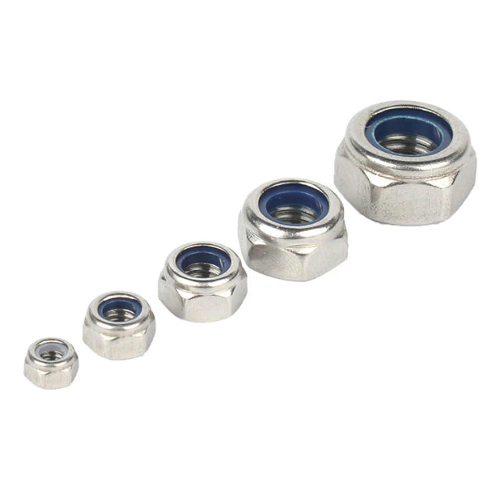 Nylon self-locking nut stainless steel anti-loosening nut made nylon lock nut hexagonal anti-slip screw cap self-lockin