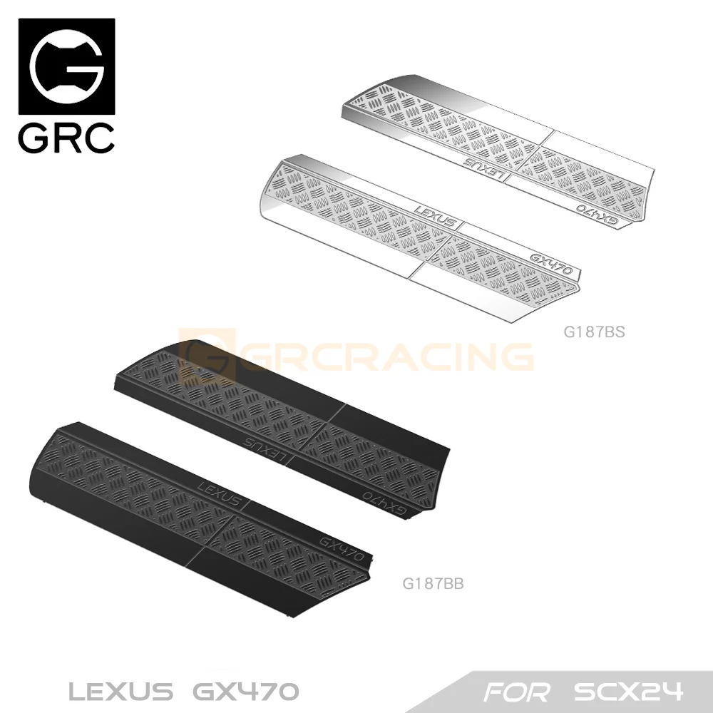 GRC 1/24 LEXUS Side Skirt Stainless Steel Sheets Diamond Plates for SCX24 LEXUS Body Decoration Upgrade Protect Part #G187BS/BB