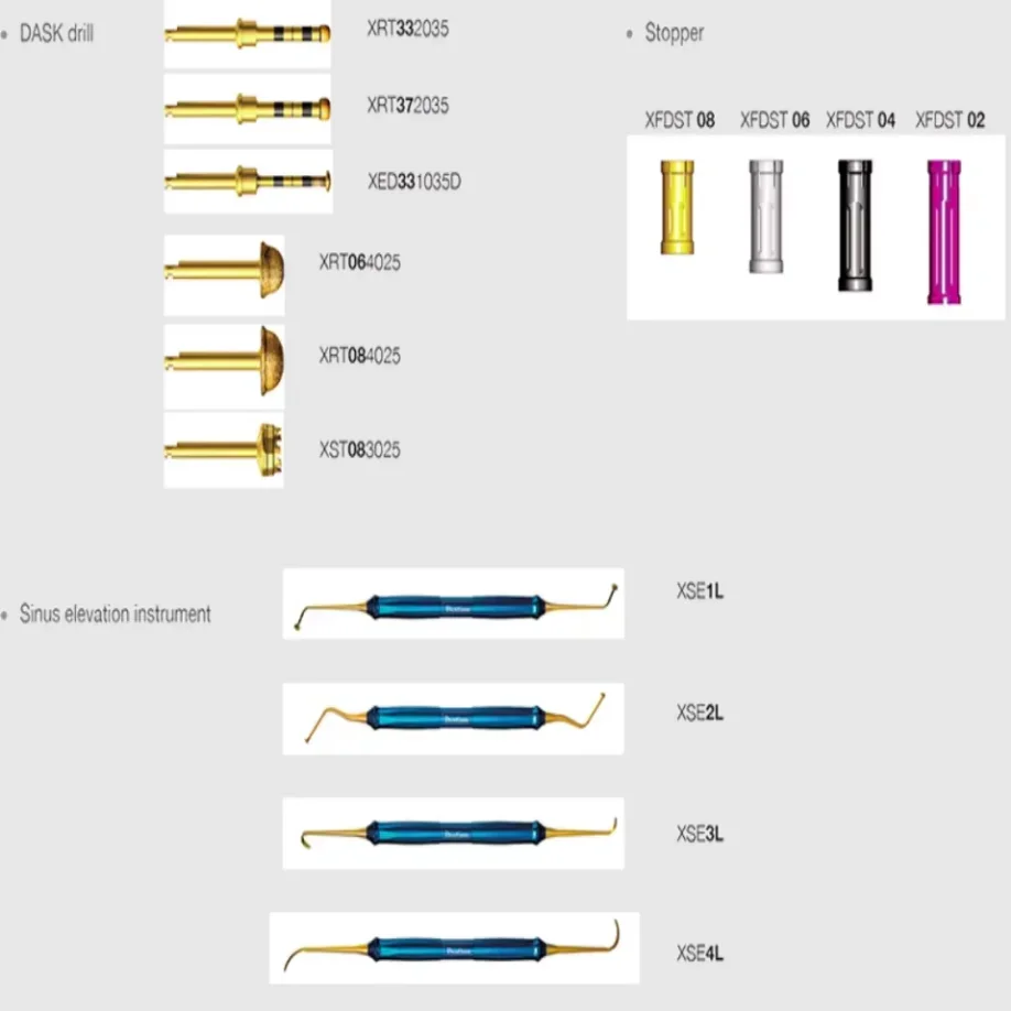 Oral Implantation Surgery Instruments Dental Dentium Dask Kit Drill Stoppers Sinus Lifting Elevation Solution Tool Instrument