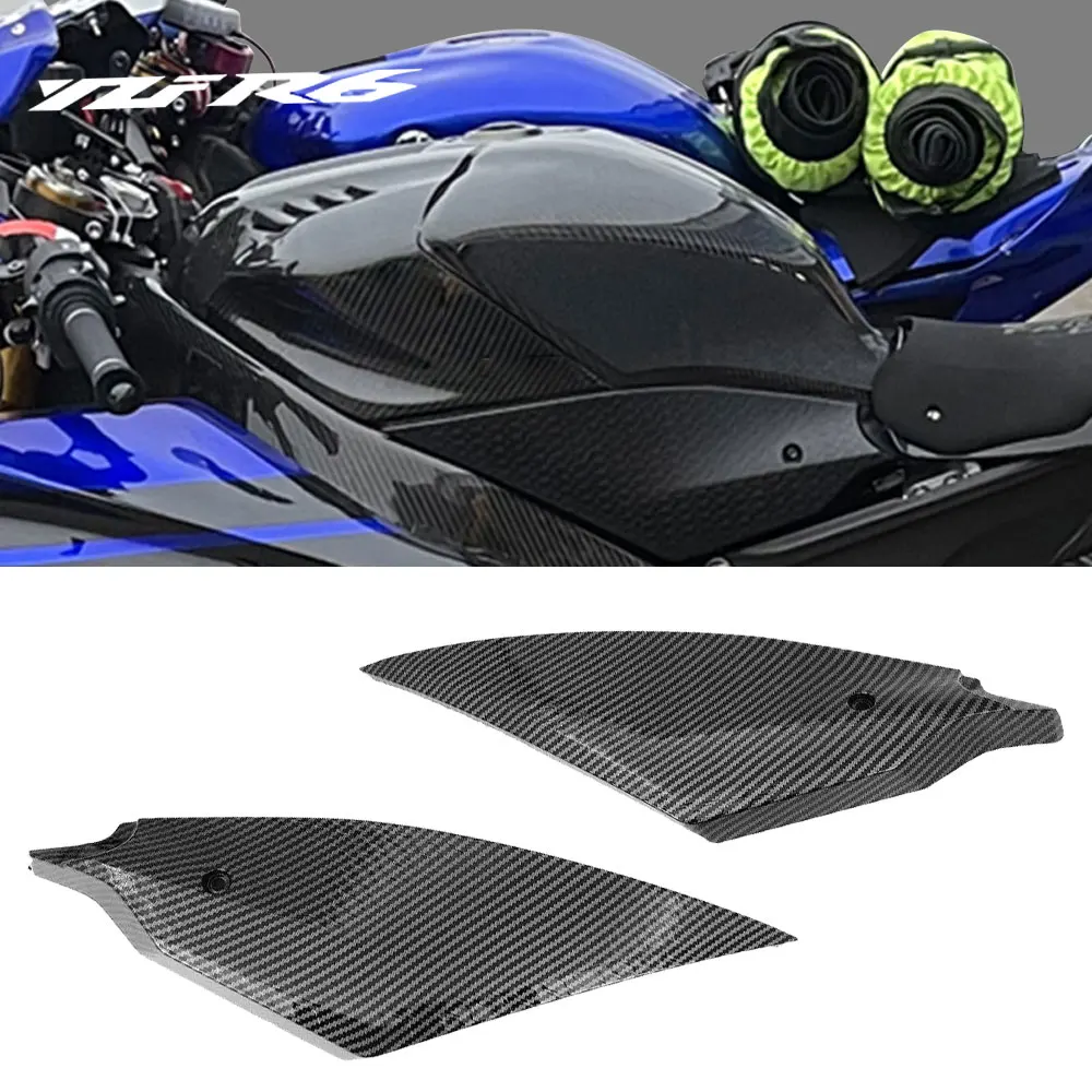 

ABS Carbon Tank Side Cover Trim Fairing Fit For Yamaha YZF R6 2017 2018 2019 2020 2021 2022 Guide cover decorative panel