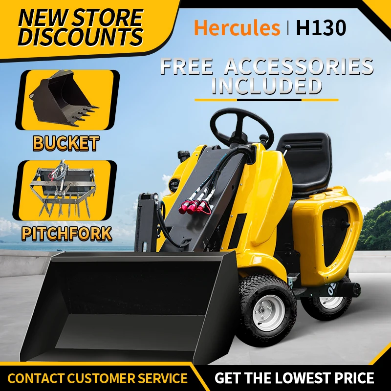 버킷 및 어태치먼트가 있는 소형 스키드 스티어 로더, 농장, 건설, 제설용 다기능 미니 로더