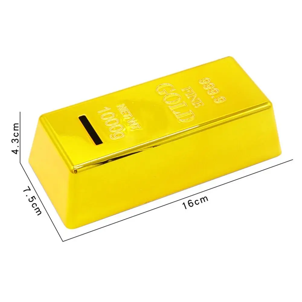 Neue Gold Bullion Bar Sparschwein Simulation Kunststoff Münzbox Urlaub Geschenk Bullion Spardose Geld Sparen Fall