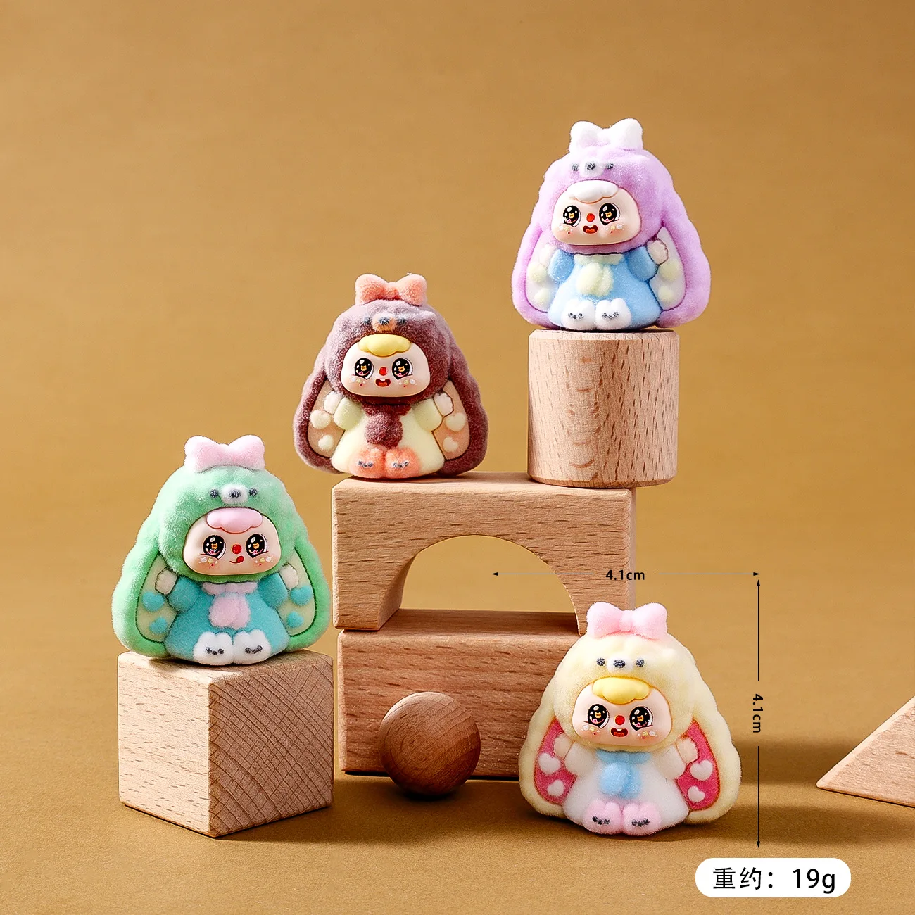 9 peças de enfeites de mesa de boneca de coelho com orelhas de raiz fofas