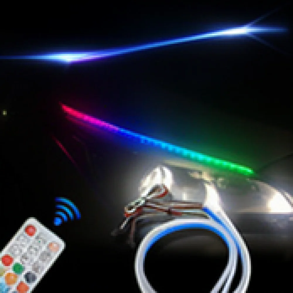 Universal Car LED High Level Brake Light Strip Flexible Silicone Dynamic Flowing Safety Warning Tail Lamp Red Light Bar