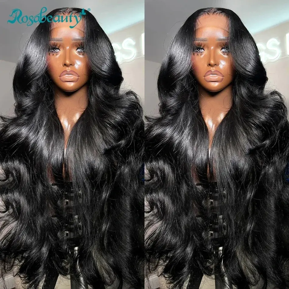 Rosabeauty 40 Inch HD 13X6 Transparent Body Wave Lace Frontal Wigs 13X4 Front Human Hair 5X5 Glueless Wig For Women 250 Density