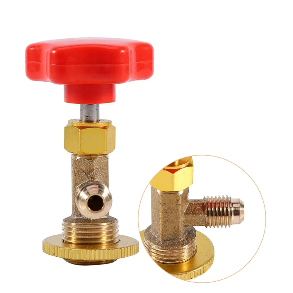 M14 Thread Refrigerant Can Tap Valve 1/4 Inch Connector Female Thread Connector Refrigerant Dispenser Tool Self Sealing