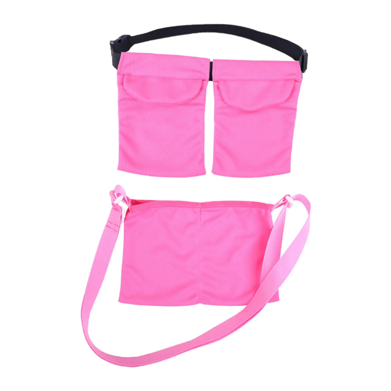 2x Drainage Bag Pouch 2 Pockets Pink Reusable Quick Drying Mastectomy Drain Holder Bag