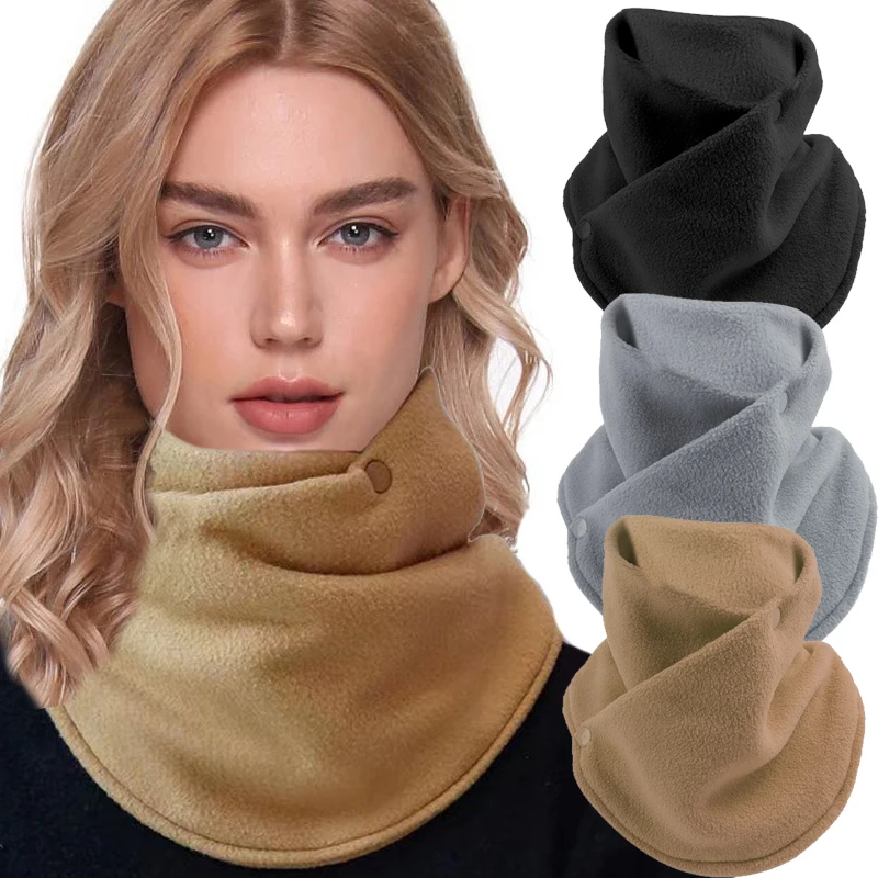 Women's Winter Thickened Fleece Neck Scarf Warmth Autumn Neck Sleeve Men Scarf Scarves Plush Double Layer Neckerchief Scarf Ring