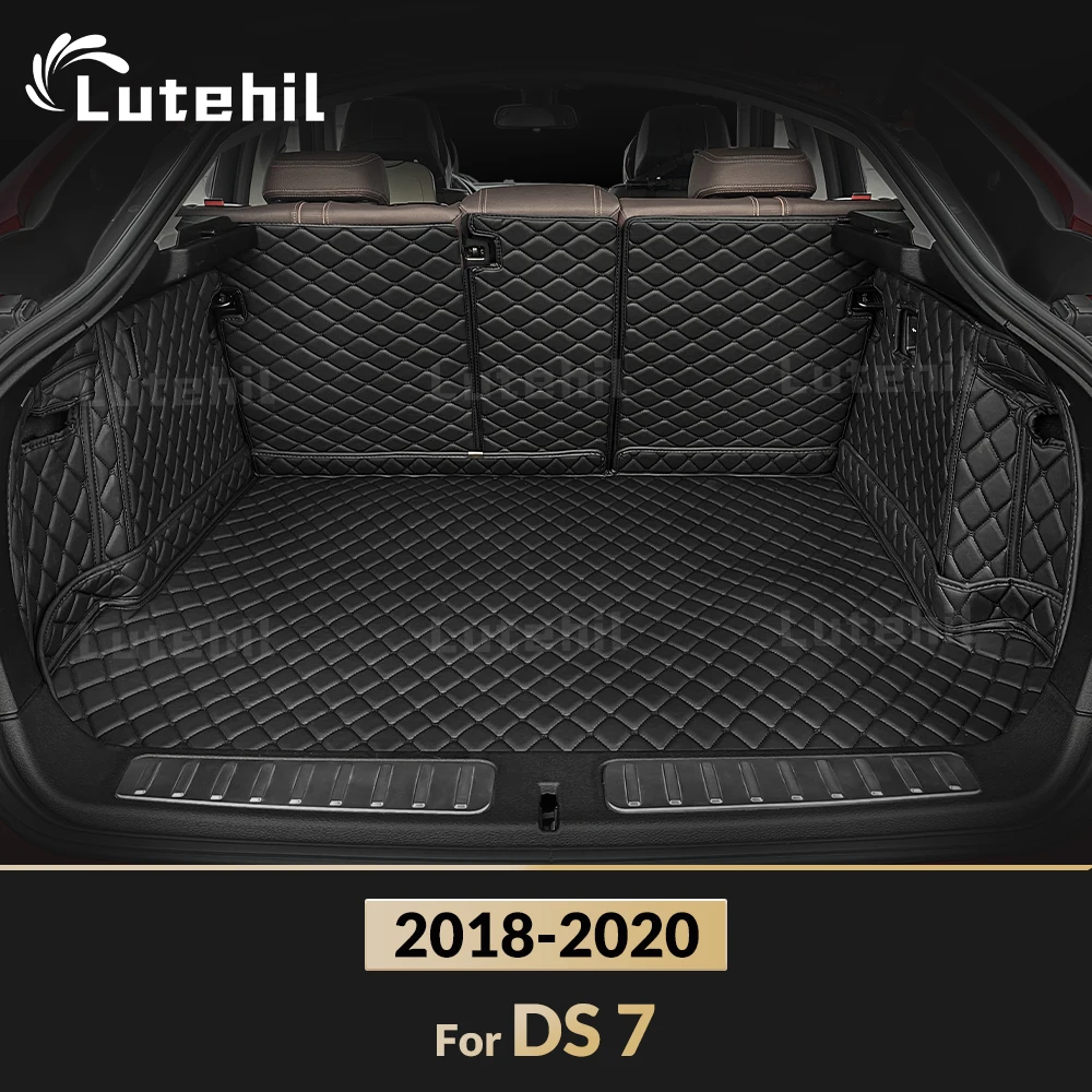 

Для DS 7 2018 2019 2020 автомобильный коврик для багажника с полным покрытием Lutehil, чехол для багажника автомобиля, подкладка для багажника, аксессуары для интерьера