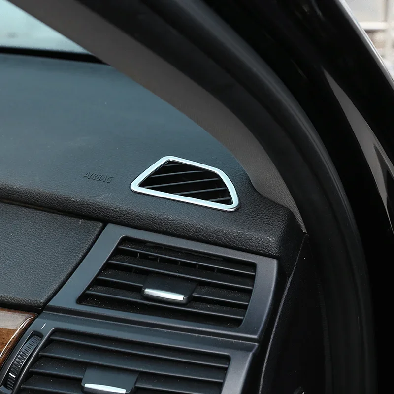 For 2008-2013 BMW X5 X6 E70 E71 ABS Carbon Fiber Car Dashboard Side Air Outlet Decorative Frame Sticker Car Interior Accessories 6