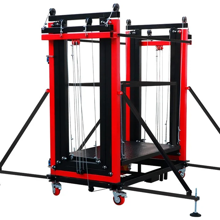 

4.5m Electric Mobile Indoor/Outdoor Construction Site Elevator Automatic Folding Scaffolding Wire Rope Hoist New Mobile Lifting