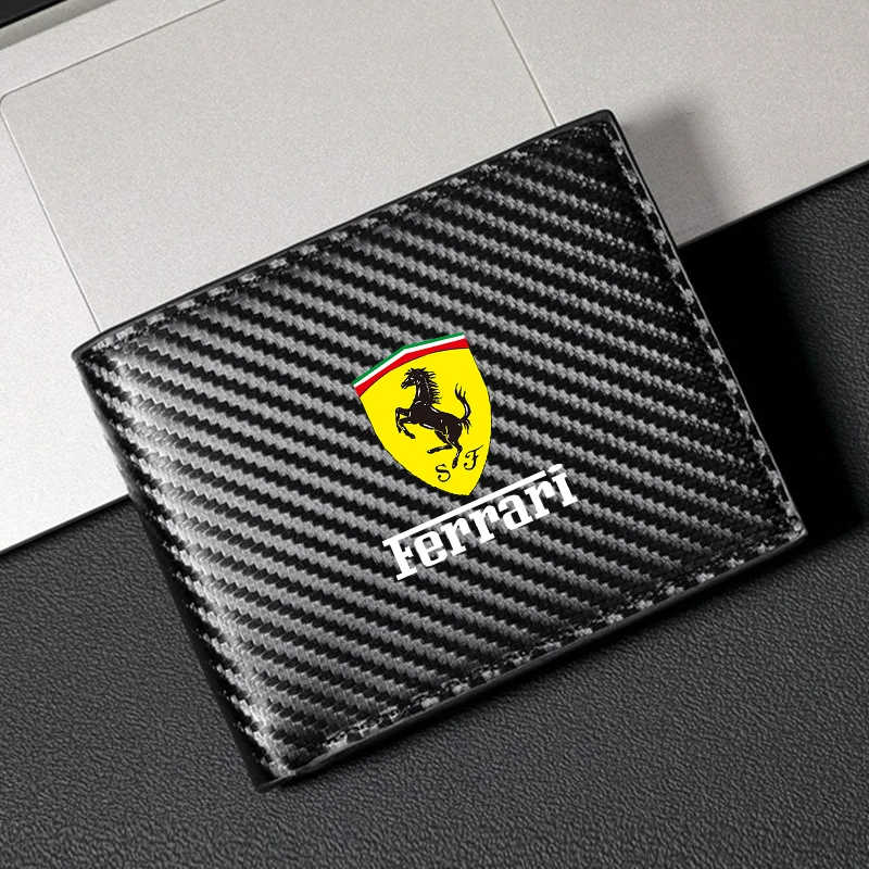 

Кожаный чехол для водительских прав из углеродного волокна, кошельки, аксессуары для Ferrari Roma 488 Spider SF90 LaFerrari Portofino F80