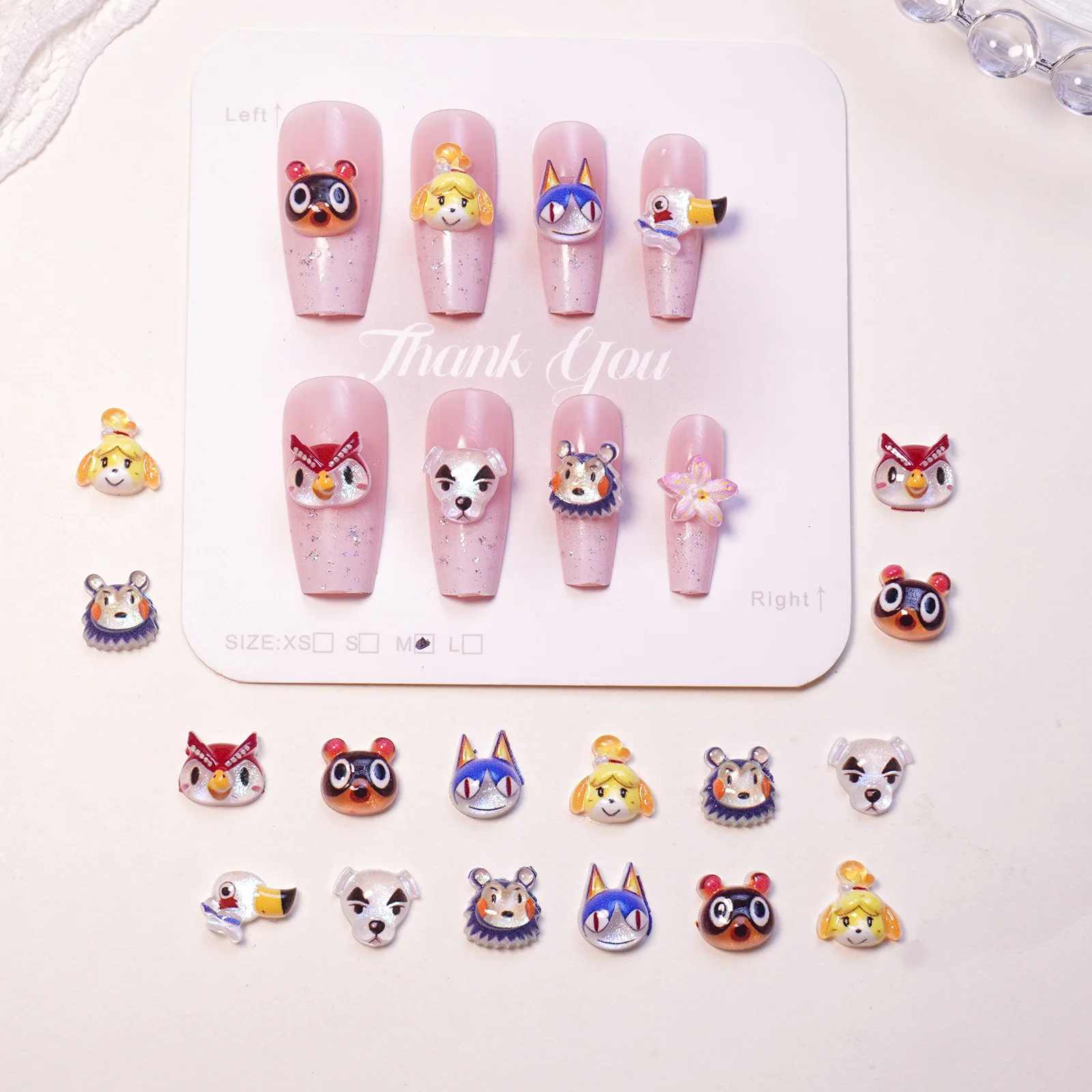 20 Piezas de Resina, Mini Figuras de Animal Crossing New Horizons, Adornos para Uñas, Acrílicas, Planas, para Manualidades, Decoración, Miniaturas