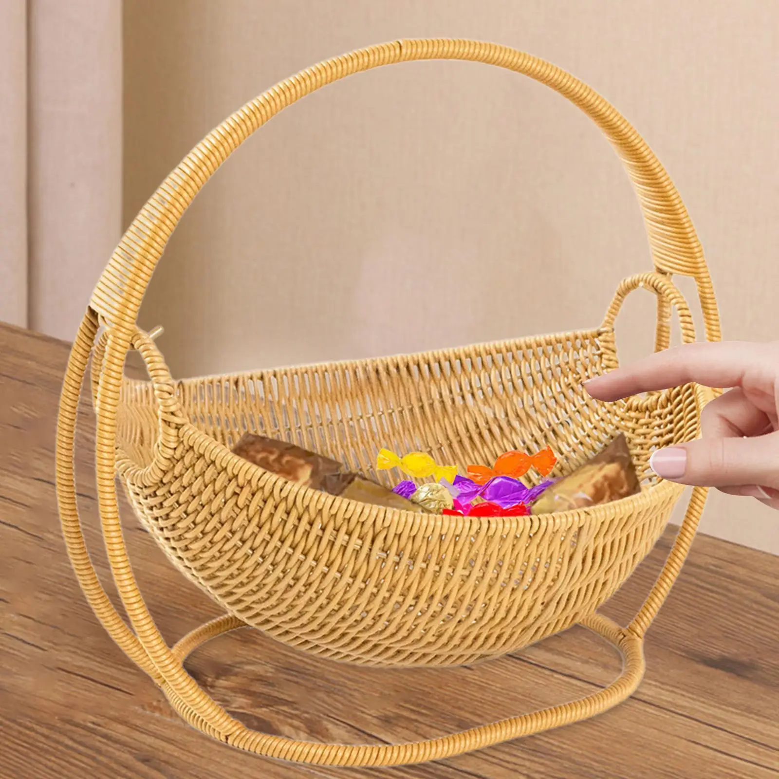 PP Material Snack Bread Fruit Basket for Kitchen Counter 9.4x10.6x11.8inch