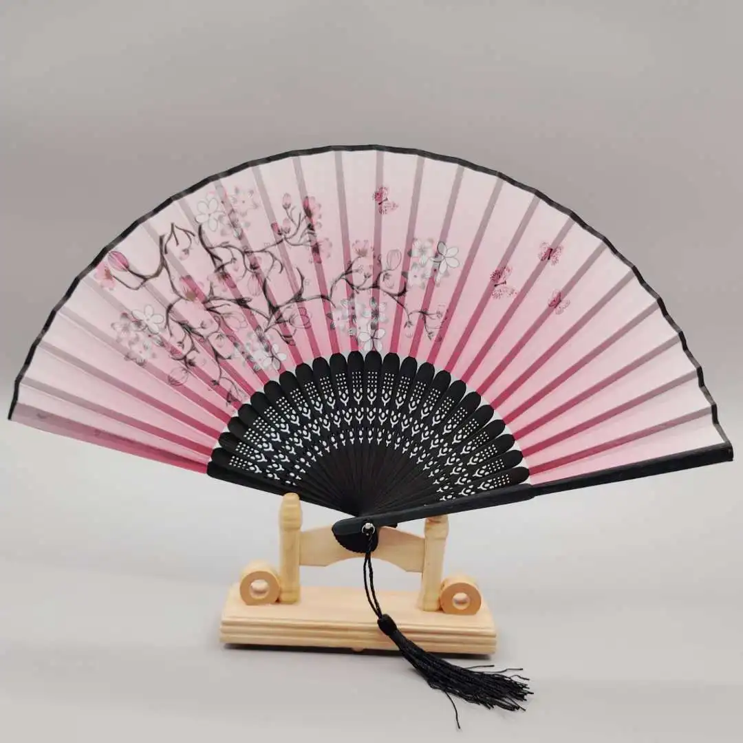 Wholesale 100pcs/lot Floral Pattern Bamboo Folding Fan Wedding Decor Deco Mariage Decoracion Fiestas