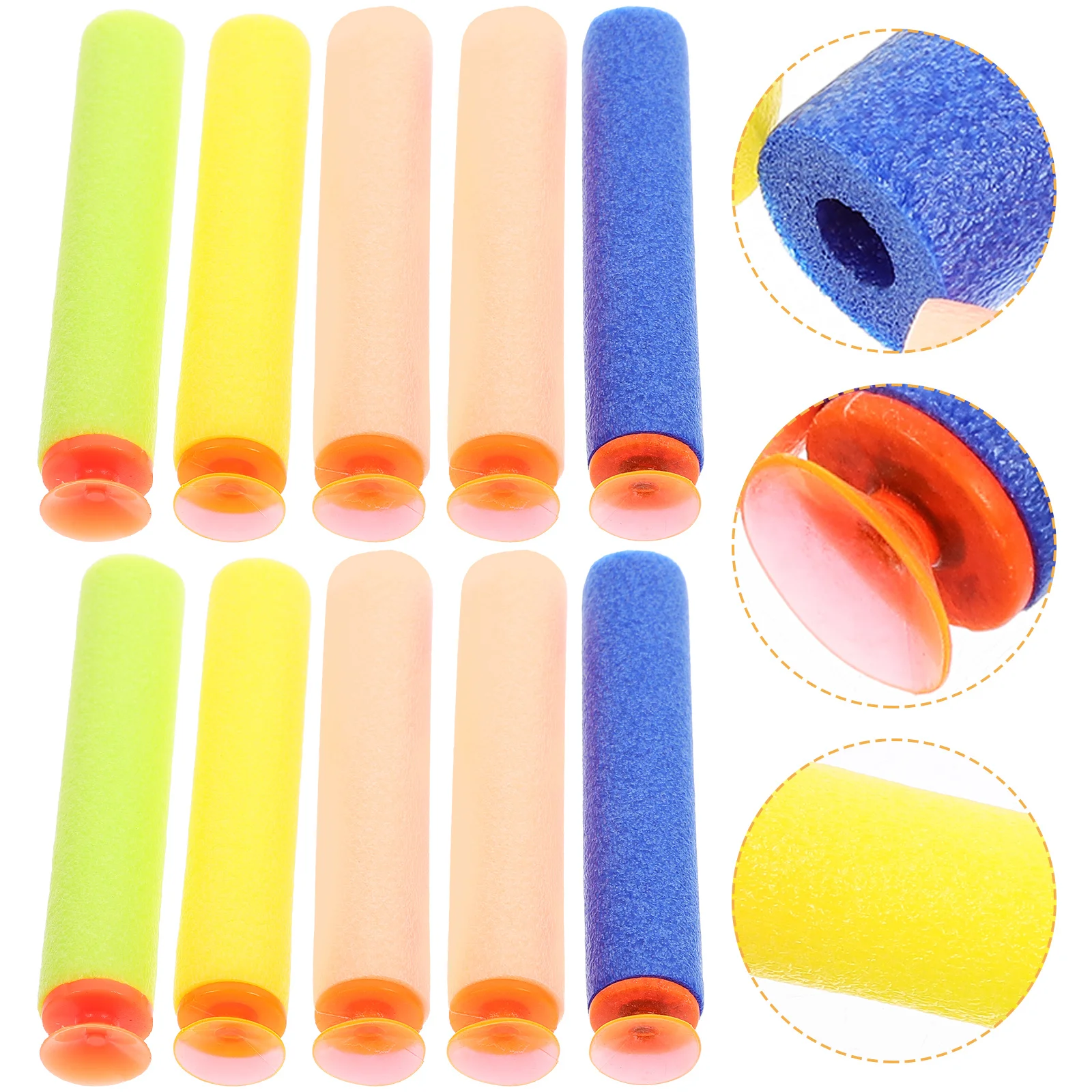 100pcs 7.2Cm Eva Foam For War Game A0707 A0710 A0715 H34069 Cs-35 Compatible Kids Blaster Bullets Multicolor Soft Tip Outdoor