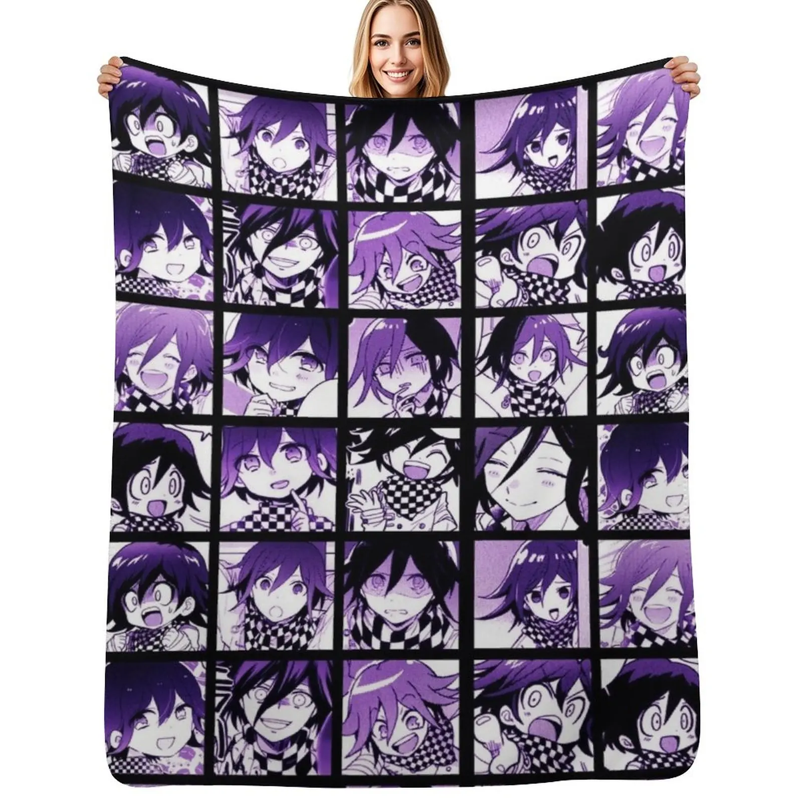 

Kokichi Manga Collection (Colored) Throw Blanket Stylish Decor Blanket Gift for Friends Roommate