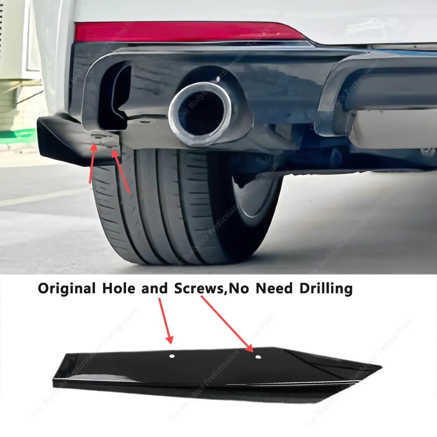 F1 Style Rear Bumper Diffuser Side Splitter Trim for BMW F30 320i 325i 330i 330d 340i M Sport 2012-2019 Bodykits Tuning