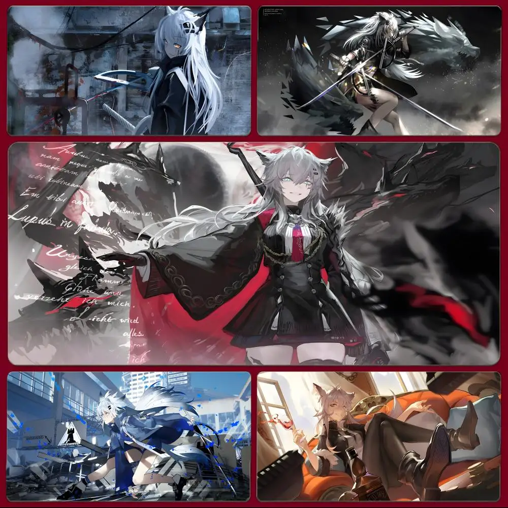 

Коврик для мыши Arknights Wild Lappland, большой игровой коврик для мыши с прошитыми краями, утолщенный настольный коврик для ПК