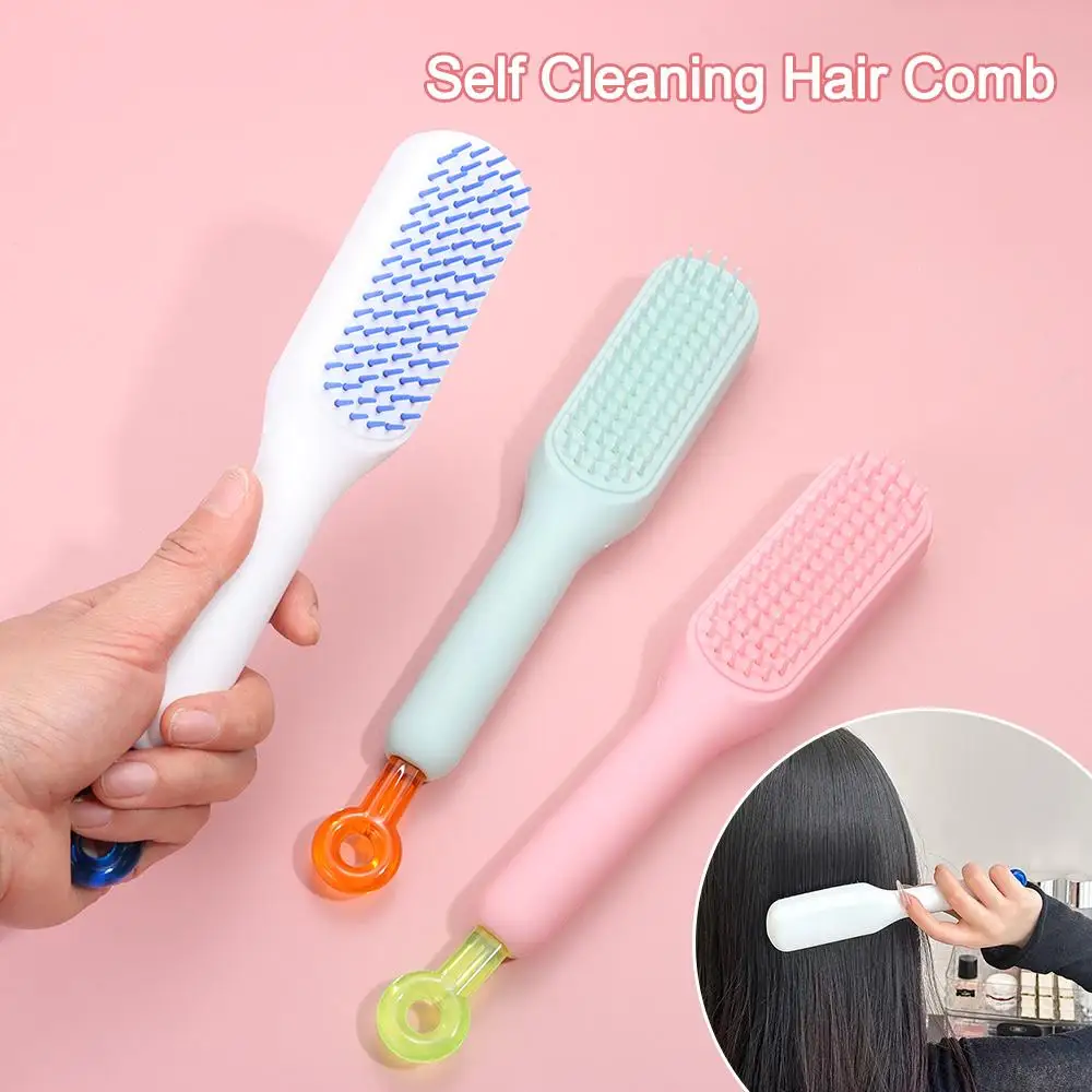 Magic Retractable Comb Self Cleaning Hair Brush Massage Anti-static Hair Smoothing Comb Hairdressing Hairstyling Tools