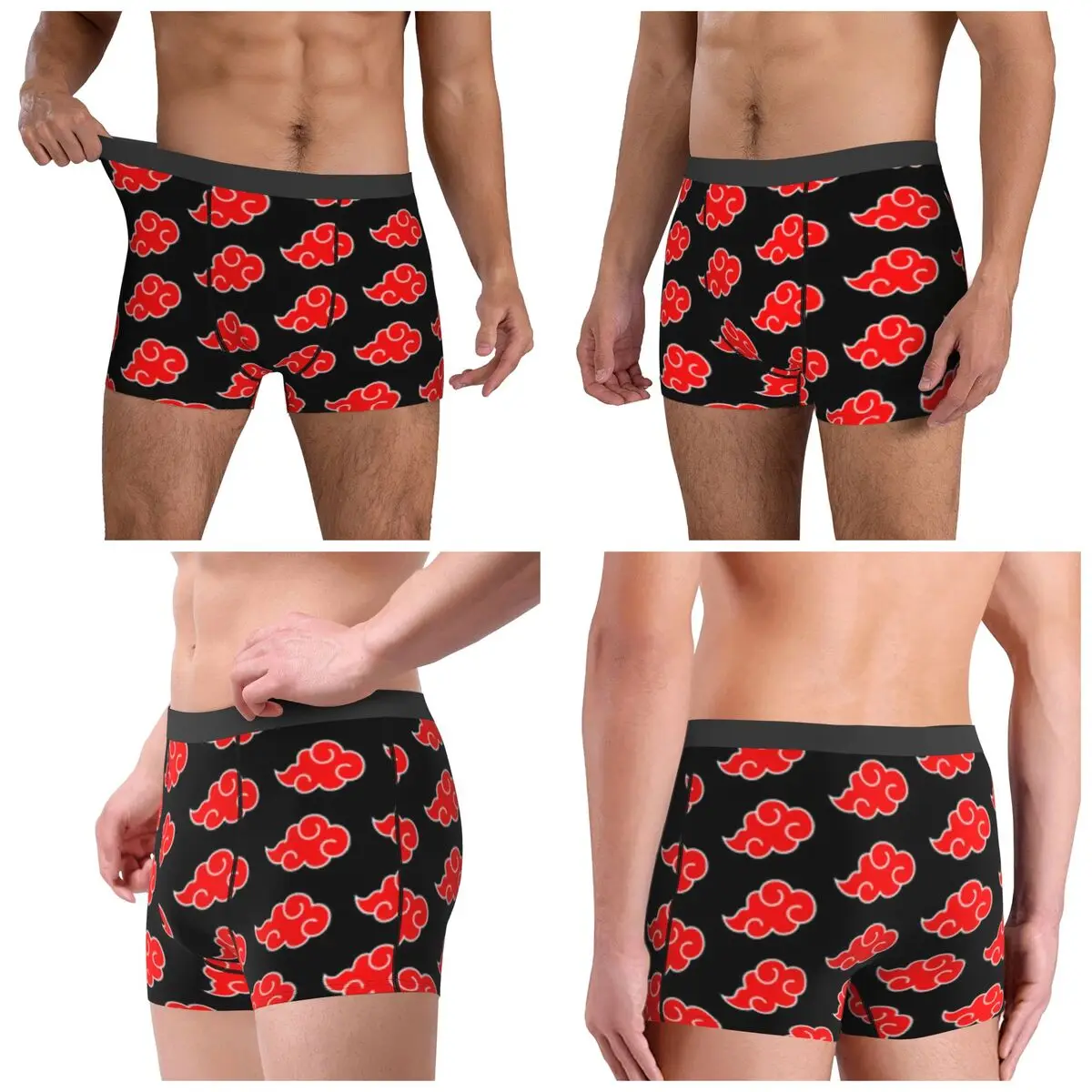 Boxer Underpants Shorts Japan Anime Blue Clouds Akatsuki Neji Panties Men Ventilate Underwear for Homme Man Boyfriend Gifts