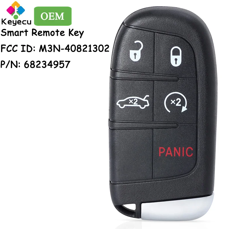 

KEYECU OEM Smart Prox Keyless Entry Remote Car Key With 5 Buttons for Dodge Charger Challenger SRT Fob FCC ID: M3N-40821302