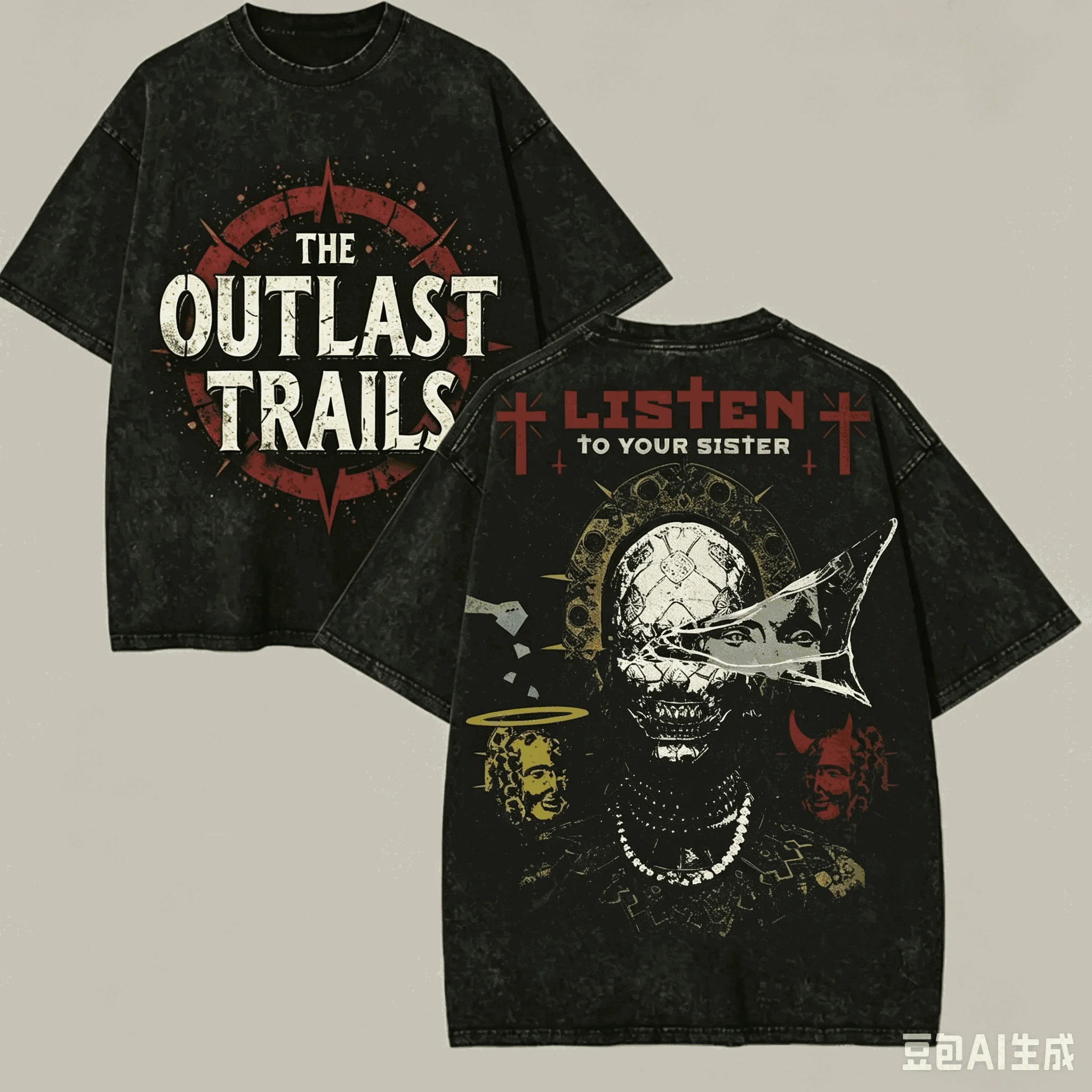 The Outlast Trials Washed T-shirt Anime Lover Harajuku New Model Oversized Vintage Loose Unisex Vintage Loose Harajuku Classic