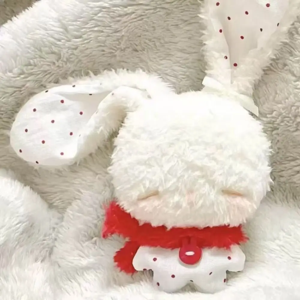 Cute Soft Stuffed Bunny Keychain Bead Chain Long Ear Rabbit Doll Pendant Backpack Pendant Girls Gifts
