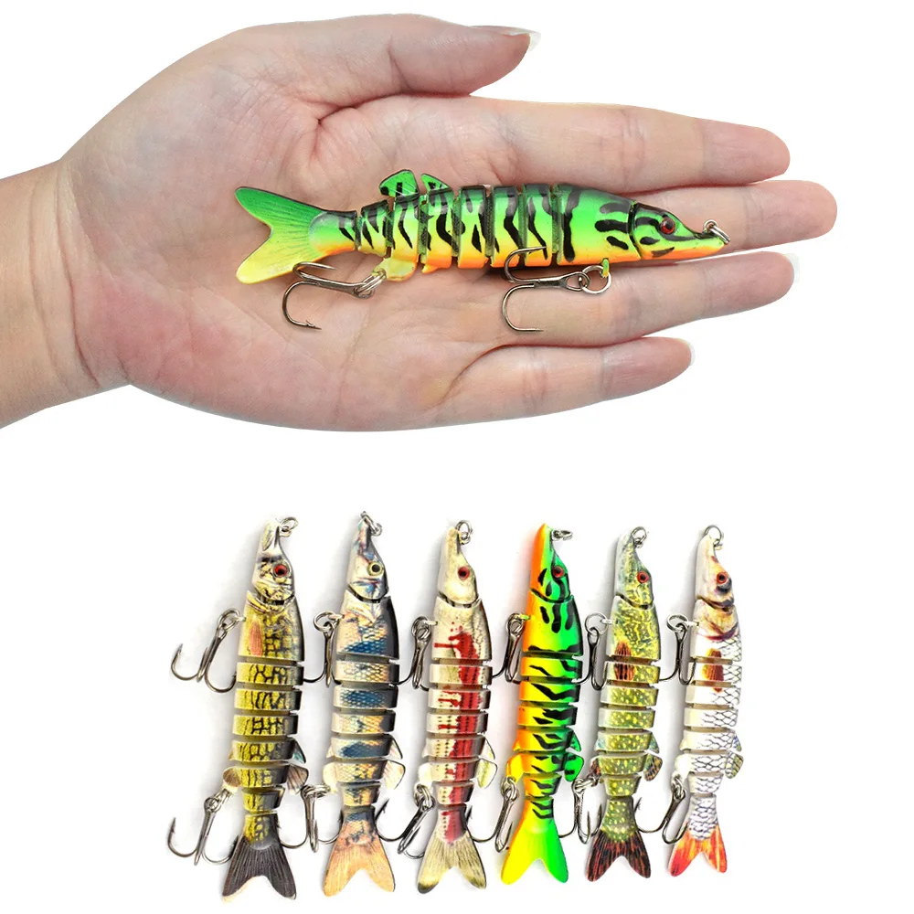 

12.5/9cm 17g/7g 9 Section Luya Fishing Lures Bait Artificial Fishing Tackle Swimbait Pike Wobbles Crankbait Multi Jointed