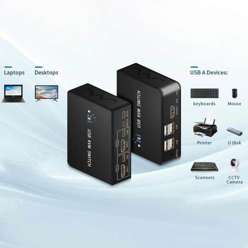 

A52B USB KVM Device HDTV Switcher Box Splitter Display Equipment USB Switcher