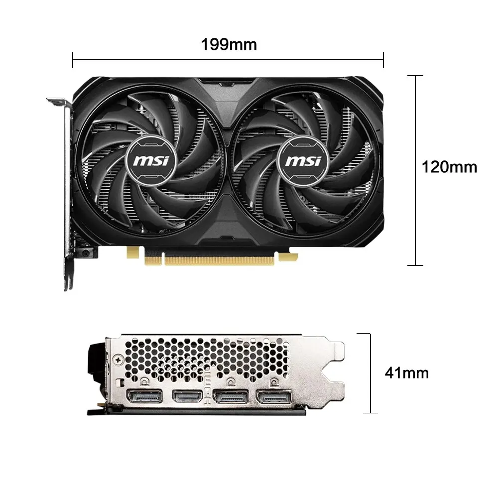 MSI GeForce RTX 4060 VENTUS 2X BLACK 8G OC Gaming Graphics Card 8G GDDR6 128-bit PCI-E 4.0x8 HDMI DP 8Pin Desktop Video Card New