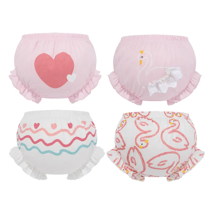 4 Piece/Lot Baby 100%Cotton Panties Girl Shorts Kids Infant Newborn Cute Cartoon Underpants For 6-24 Months Children Soft Briefs