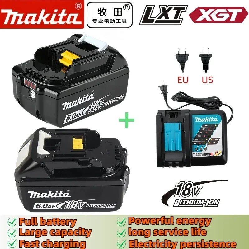 

Makita 18V 6000mAh Lithium ion Rechargeable Battery 18v drill Replacement Batteries BL1860 BL1830 BL1850 BL1860B