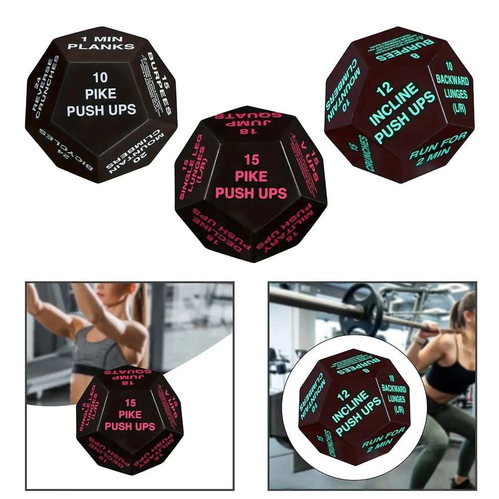 Fitness Exercise Dice PU Leather Fitness Challenge Dice For Beginners Lightweight Multi-Sides Pocket Size Workout Game Accessory