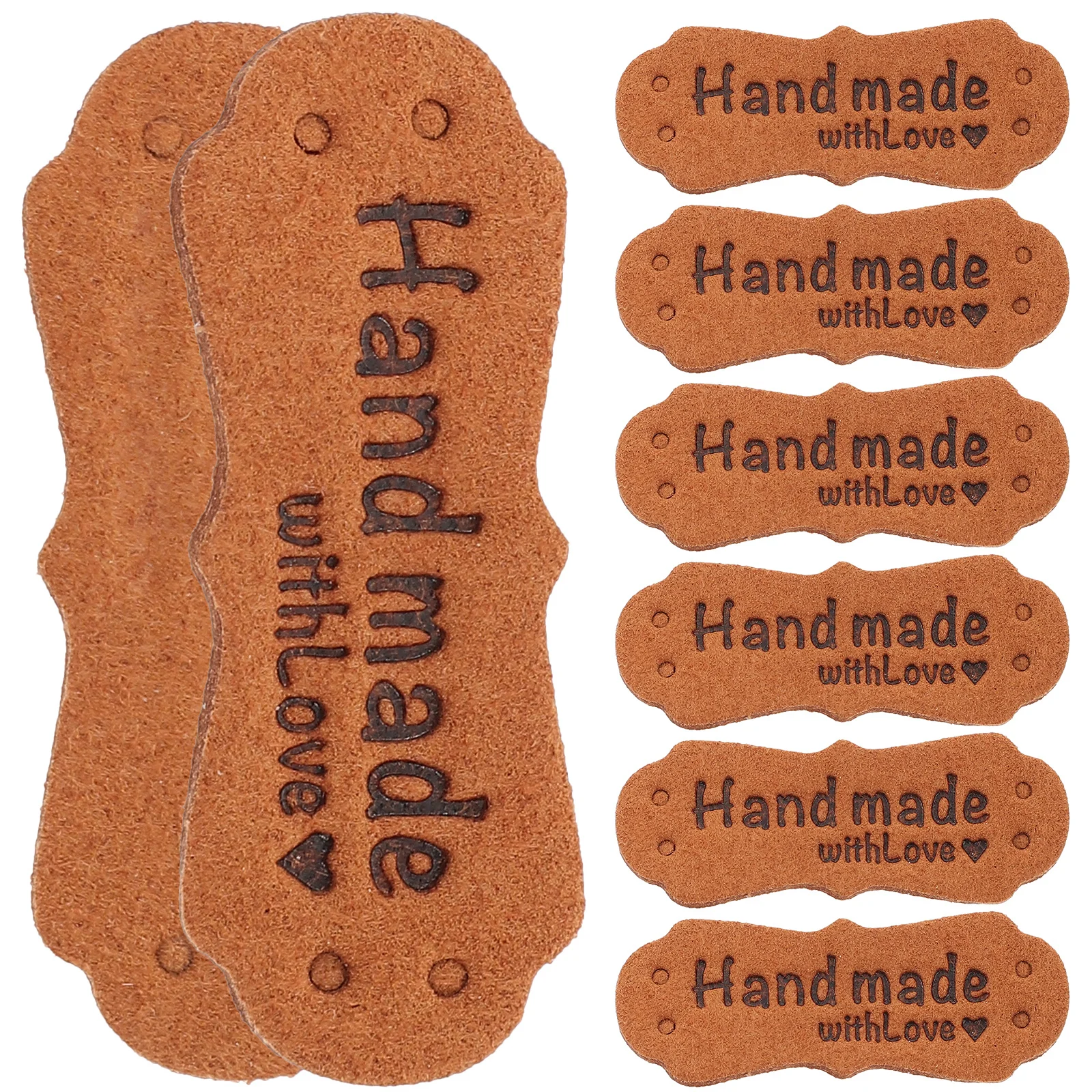 

50 Pcs Embossed Tags Sweaters Hand Made Labels Handmade Clothing for Items Pu Crochet Knitting Hat Sewing