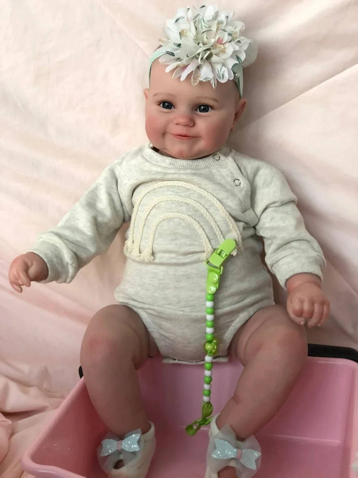 

50CM Maddie full Body Silicone Assemble Reborn Baby Girl Doll High Quality Hand-made 3D Paint with Visible Veins Waterproof Toy