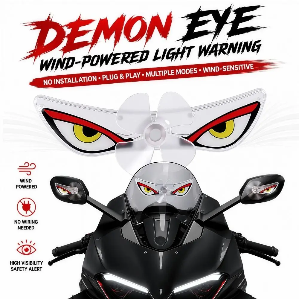 Wireless Wind Energy LED Light Self-Adhesive Cool Car Warning Lights Blinking Dynamic Light Motorcycle Atmosphere Light