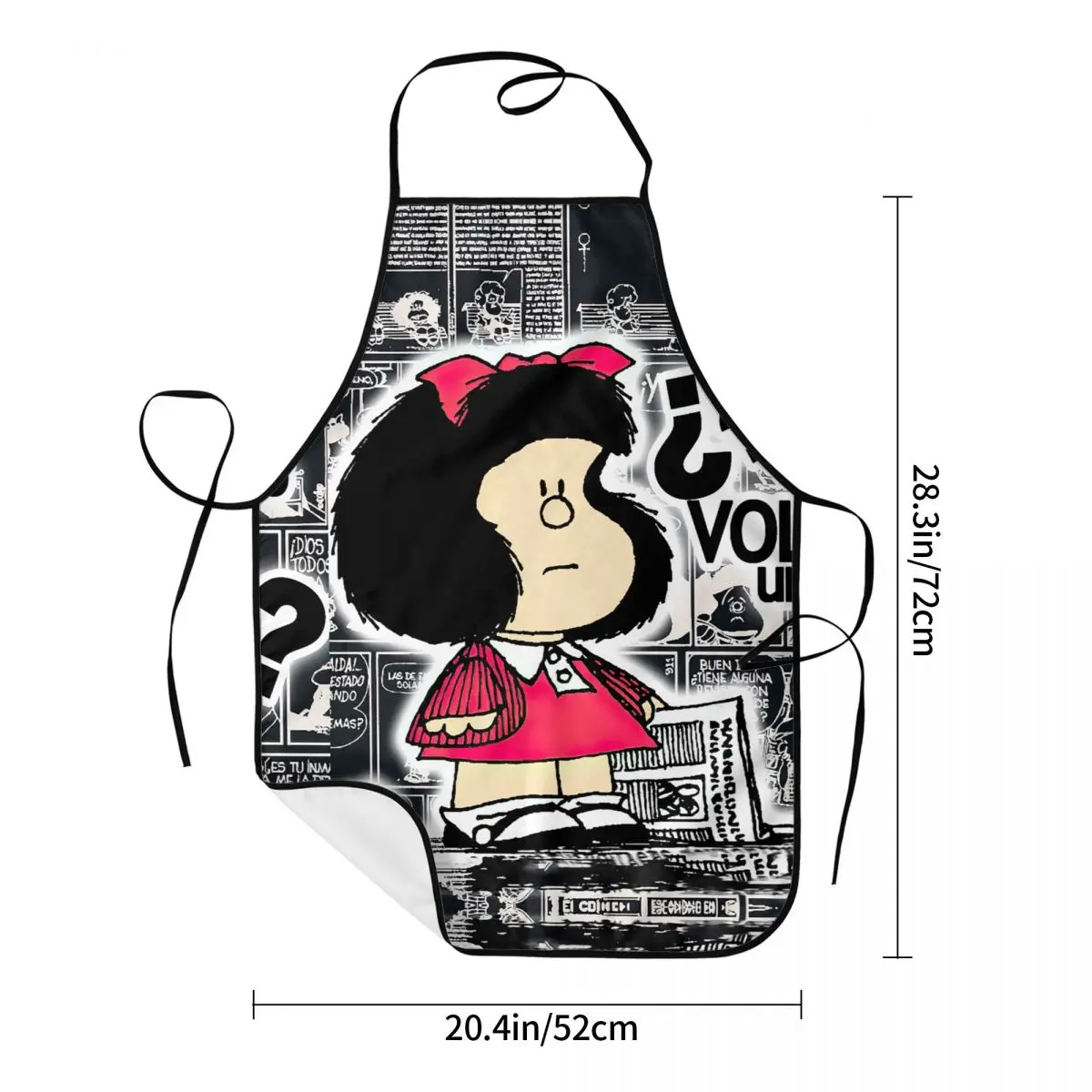 Custom Bib Mang Mafalda Aprons for Men Women Unisex Adult Chef Kitchen Cooking Cartoon Quino Comic Tablier Cuisine Painting