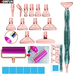 HOMFUN 20 Pcs Diamond Painting Art Pen Kit Ergonomic Comfort Grip, Rose Golden Diamond Bits Roller Clay in Gift Box, Ideal DIY