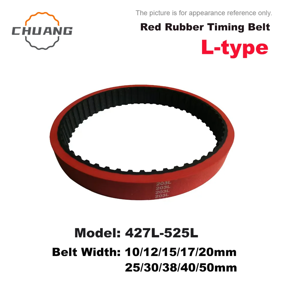 

L belt 427L-525L Red Rubber Coating Tooth Pitch 9.525 Traction Synchronous Belt Packaging Machine Film