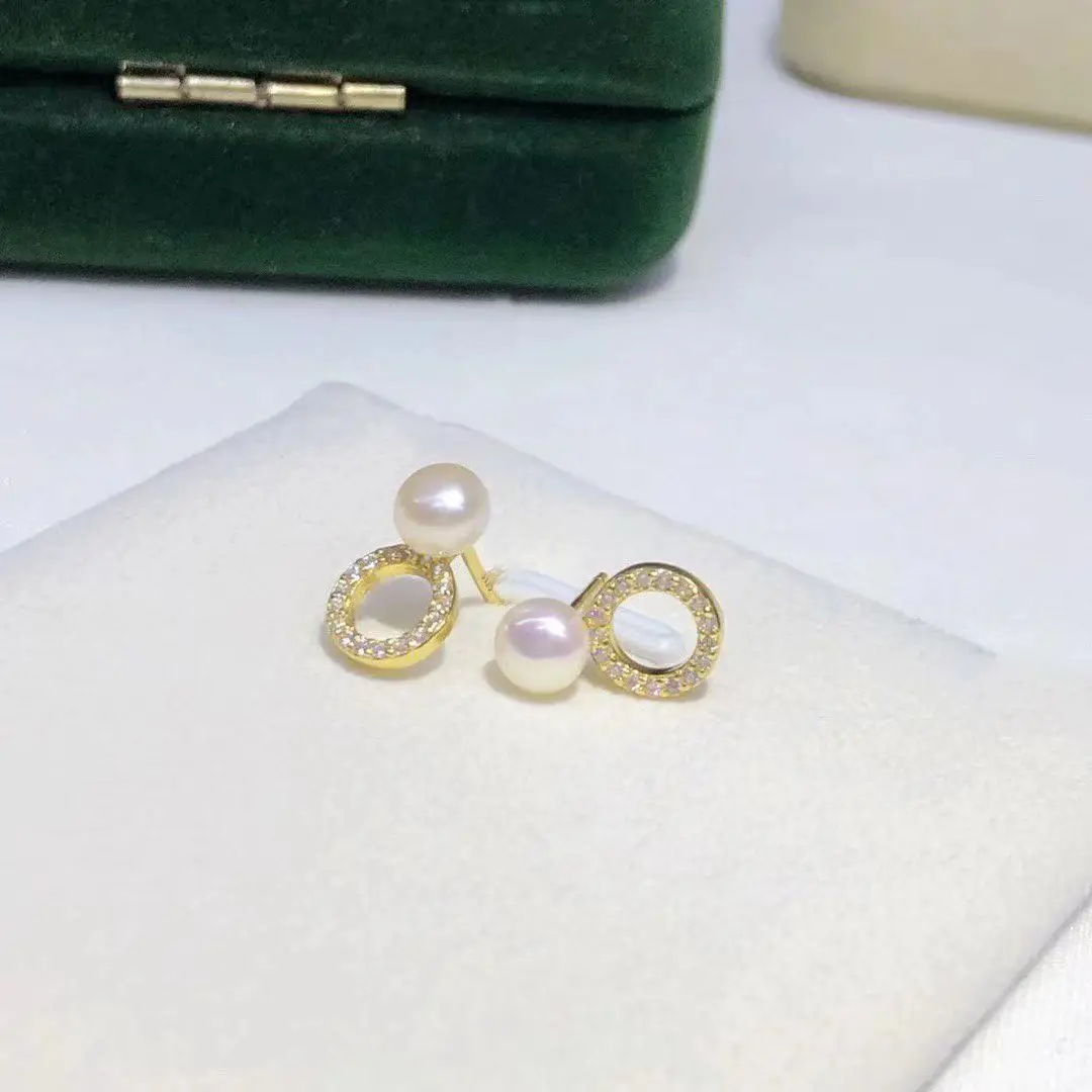 Wholesale S925 Sterling Silver Earrings Mount Findings Settings Base Mounting Parts Accessory for 4-5mm Pearls 5 pairs/lot