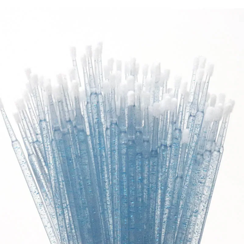 AILEISHI 100PCS/병 속눈썹 연장 청소 면봉 래쉬 리프트 접착제 리무버 애플리케이터 마이크로 블레이드 메이크업 마이크로 브러쉬 도구