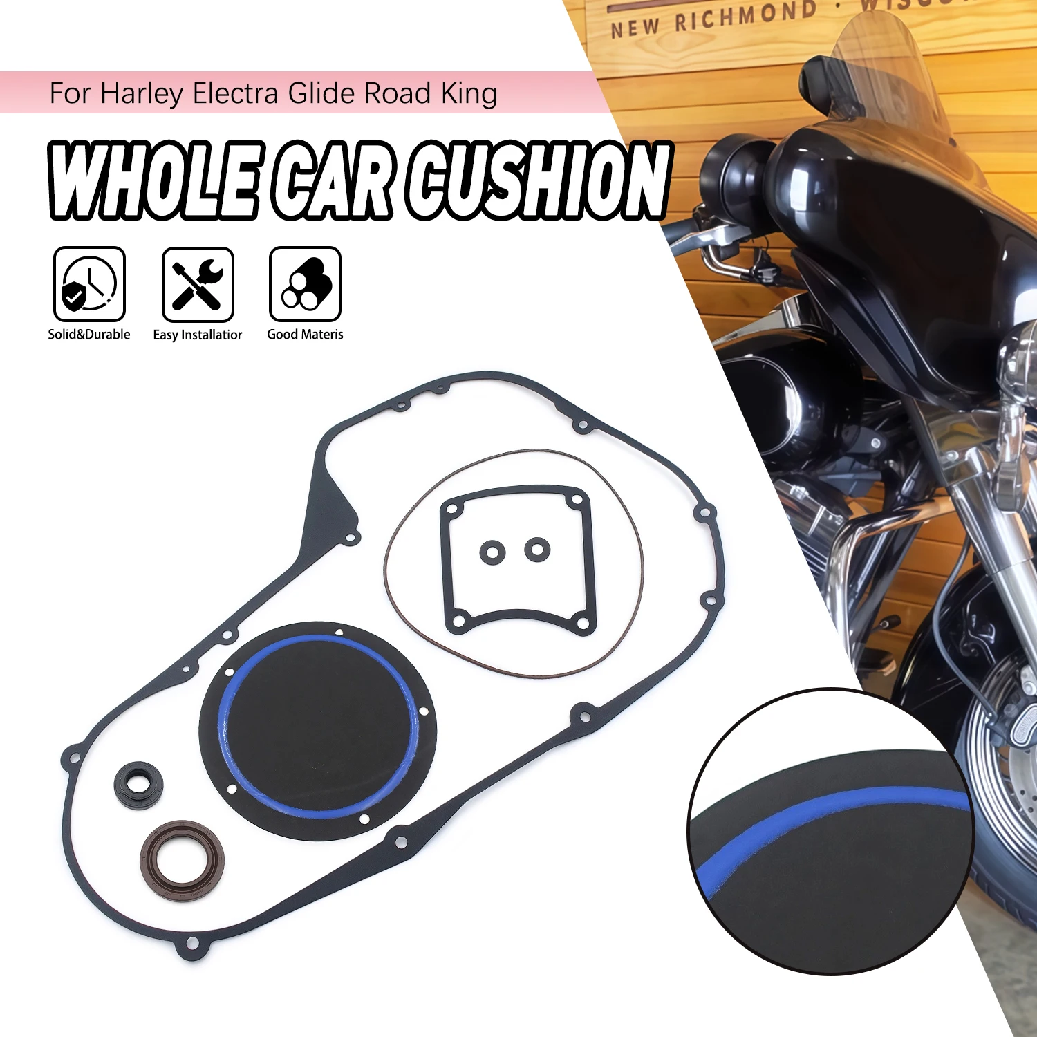

Motorcycle For HarleyDavidson FLHT Twin Cam Bagger Touring models Street Electra Road Glide King Clutch Primary Cover Gasket Kit