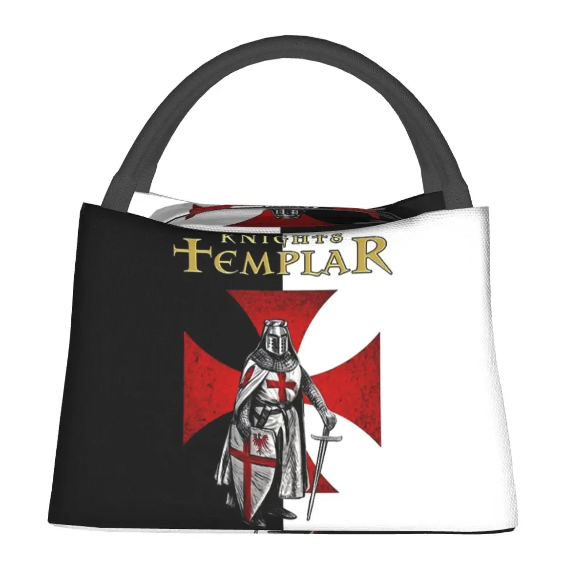 Templar Shield Cross Knights Templar Lunch Bags Insulated Bento Box Lunch Tote Picnic Bags Cooler Thermal Bag for Woman Kids